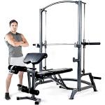 MARCY sm-1050 Home Gym Smith Maschine (Gewicht Bench von 600 lbs Gewicht Kapazität, verstellbare Bank, Preacher Pad und sicher Home Training)