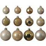 Champagnerfarbene Runde Christbaumkugeln & Weihnachtsbaumkugeln matt aus Glas 12-teilig 