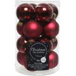Bordeauxrote Runde Christbaumkugeln & Weihnachtsbaumkugeln matt aus Glas 16-teilig 