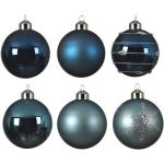 Dunkelblaue Runde Christbaumkugeln & Weihnachtsbaumkugeln matt aus Glas 6-teilig 