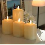 Beige LED Kerzen mit beweglicher Flamme 4-teilig 