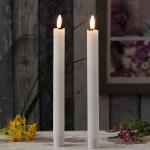 Weiße 25 cm LED Kerzen mit beweglicher Flamme 2-teilig 