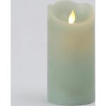 Pastellgrüne Rustikale 15 cm Runde LED Kerzen mit beweglicher Flamme 
