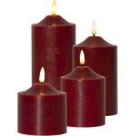 Rote Moderne LED Kerzen mit beweglicher Flamme 4-teilig 