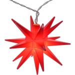 Rote Sterne LED Lichterketten mit Weihnachts-Motiv mit Timer 