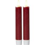 Rote Romantische 15 cm LED Kerzen mit beweglicher Flamme 2-teilig 