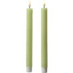 Grüne Rustikale 24 cm LED Kerzen mit beweglicher Flamme strukturiert aus Papier 