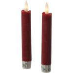 Rote Rustikale 15 cm LED Kerzen mit beweglicher Flamme strukturiert 