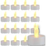 Gelbe Runde LED Kerzen mit beweglicher Flamme aus Kunststoff 16-teilig 