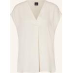 Weiße Marella V-Ausschnitt Blusenshirts & Schlusen aus Polyester für Damen Größe S für den für den Sommer 
