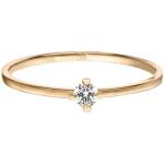Silberne Minimalistische Nachhaltige Runde Goldringe aus Gold 18 Karat mit Diamant handgemacht für Damen Größe 42 