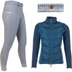Marengo Outfit-Set Comfy Winter - Winter-Reithose & Stepp-Mix Jacke & Stirnband - Deep Sea Blue, Größe XL