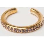Goldene Elegante Maria Black Jewellery Runde Ear Cuffs & Ohrklemmen vergoldet aus Glas 18 Karat für Damen 
