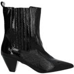 Reduzierte Schwarze Unifarbene Cowboy-Boots & Cowboystiefeletten aus Leder für Damen Größe 41 
