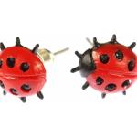 Motiv Marienkäfer Ohrringe mit Insekten-Motiv aus Kunststoff für Kinder zu Ostern 
