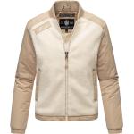 Offwhitefarbene Mini College-Jacken aus Fleece Cropped für Damen Größe S für den für den Frühling 