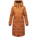 Orange Unifarbene Maxi Damensteppmäntel mit Reißverschluss enganliegend Größe M für den für den Winter 