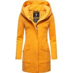 Reduzierte Gelbe Elegante Marikoo Mini Kapuzenmäntel aus Wolle mit Kapuze für Damen Größe XL für den für den Winter 