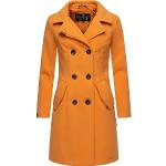 Aprikose Elegante Marikoo Maxi Trenchcoats lang aus Wolle für Damen Größe L für den für den Winter 