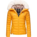 Reduzierte Gelbe Gesteppte Marikoo Jacken mit Fellkapuze mit Kapuze für Damen Größe XS für den für den Herbst 