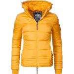 Reduzierte Gelbe Gesteppte Marikoo Winterjacken mit Kapuze für Damen Größe XS für den für den Herbst 