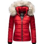 Reduzierte Rote Unifarbene Marikoo Jacken mit Fellkapuze mit Kapuze für Damen Größe XXL für den für den Herbst 