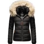 Reduzierte Schwarze Gesteppte Marikoo Jacken mit Fellkapuze mit Kapuze für Damen Größe 3 XL für den für den Herbst 