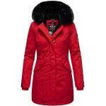 Reduzierte Rote Casual Marikoo Rundhals-Ausschnitt Winterjacken aus Polyester mit Kapuze für Damen Größe XS für den für den Winter 