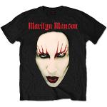 Marilyn Manson Red Lips Rock Heavy Metal offiziell Männer T-Shirt Herren (Large)