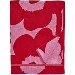 Rote Skandinavische Marimekko Unikko Badehandtücher & Badetücher mit Blumenmotiv aus Baumwolle 70x150 