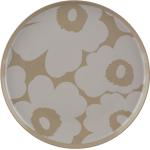 Weiße Marimekko Unikko Runde Teller 20 cm aus Steingut 