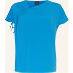 Türkise Asymmetrische T-Shirts aus Polyester für Damen Größe XL Große Größen 
