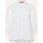 Weiße Langärmelige Marina Rinaldi Hemdblusen aus Baumwolle für Damen Größe XL Große Größen 