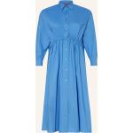 Blaue Langärmelige Marina Rinaldi Freizeitkleider aus Baumwolle für Damen Größe XL Große Größen 