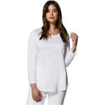 Weiße Langärmelige Marina Rinaldi T-Shirts aus Jersey für Damen Größe XL Große Größen 