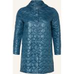 Blaue Gesteppte Damensteppmäntel aus Polyester mit Kapuze Größe M Große Größen 