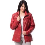 Reduzierte Rote Trendzone Übergangsjacken mit Reißverschluss aus Lammleder für Damen Größe XL 