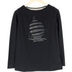 Marina Yachting S Damen T-Shirt Lang Arm Schwarz Logo Baumwolle Stretch Pullover