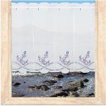 Blaue Motiv Maritime Scheibengardinen & Küchengardinen mit Strand-Motiv aus Spitze blickdicht 