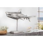 Reduzierte Silberne Maritime 44 cm Riess Ambiente Skulpturen & Dekofiguren mit Hai-Motiv glänzend aus Metall 