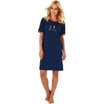 Marineblaue Motiv Maritime Kurzärmelige Normann Damennachthemden aus Baumwolle maschinenwaschbar Größe S 