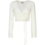 Weiße Langärmelige Mariuccia Milano Strickboleros aus Baumwolle für Damen Größe S 