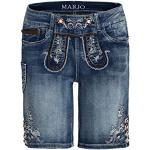 Blaue Bestickte Sexy MarJo Jeans-Bermudas mit Knopf aus Denim für Damen Größe S 