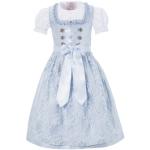 Hellblaue Bestickte Elegante Kurzärmelige MarJo Kinderfestkleider mit Reißverschluss aus Spitze Handwäsche für Mädchen Größe 158 