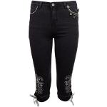 Schwarze Bestickte MarJo Jeans mit Stickerei aus Denim für Damen Größe S 