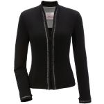 Schwarze Unifarbene MarJo V-Ausschnitt Baumwollblazer aus Jersey Handwäsche für Damen Größe L 