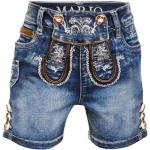 Blaue MarJo Jeans Shorts für Kinder aus Baumwolle für Mädchen 