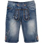 Blaue Bestickte MarJo Jeans mit Stickerei mit Knopf aus Baumwolle für Herren Übergrößen 