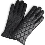 Schwarze Gesteppte MARKBERG Lederhandschuhe aus Leder für Damen Größe 7.5 