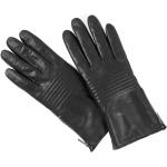 Schwarze Gesteppte MARKBERG Lederhandschuhe mit Reißverschluss aus Leder für Damen Größe 7.5 